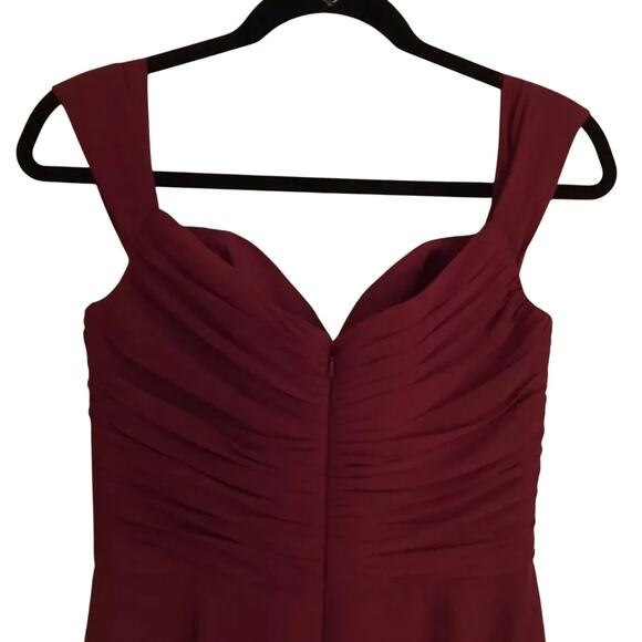 Dessy Collection Vivian Diamond 2970 Claret Off the Shoulder Draped Dress $284 - Picture 10 of 15